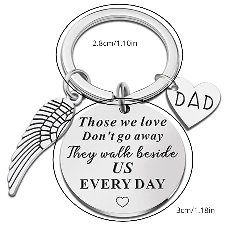 Stainless Steel Round Keychain Gift For Father & Mother