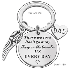 Stainless Steel Round Keychain Gift For Father & Mother