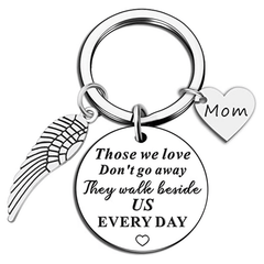 Stainless Steel Round Keychain Gift For Father & Mother