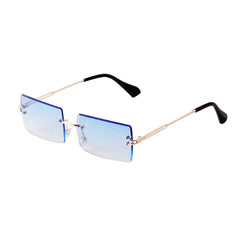 Rectangular Rimless Sunglasses Gradient Tint UV400