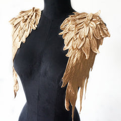 2pcs Angel Wing Applique Wedding Dress Collar Patch DIY Crafts