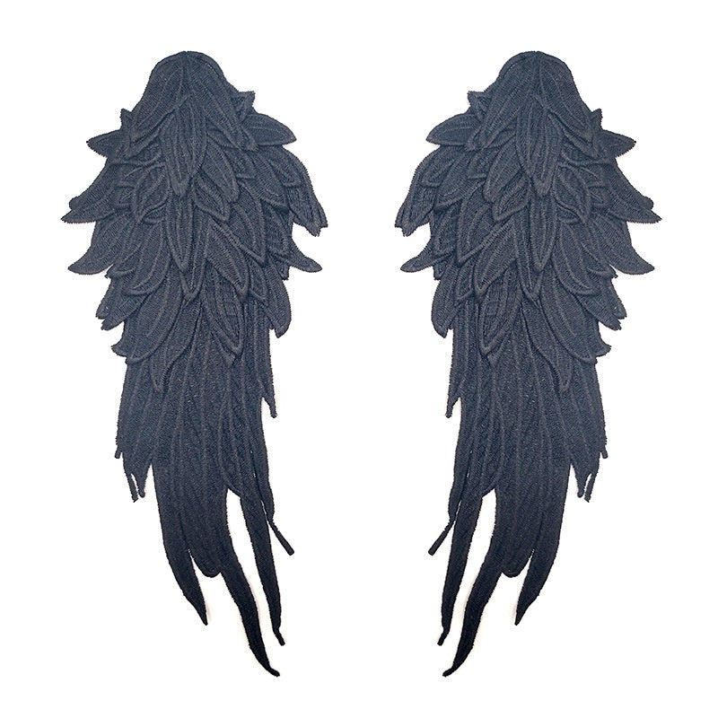 2pcs Angel Wing Applique Wedding Dress Collar Patch DIY Crafts