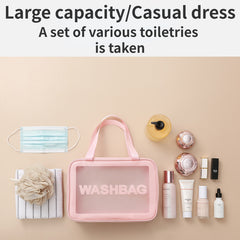 Travel Matte Translucent Toiletry Bag Waterproof Makeup Organizer