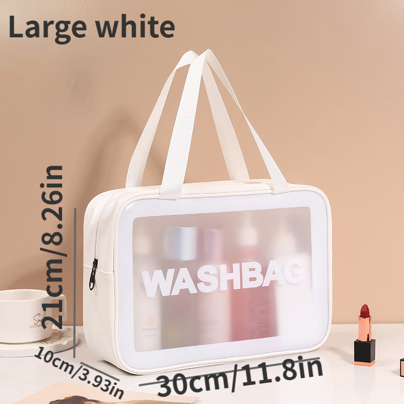 Travel Matte Translucent Toiletry Bag Waterproof Makeup Organizer
