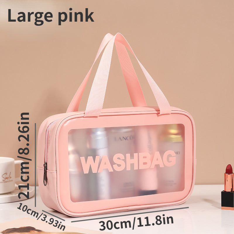 Travel Matte Translucent Toiletry Bag Waterproof Makeup Organizer