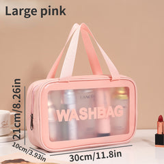 Travel Matte Translucent Toiletry Bag Waterproof Makeup Organizer
