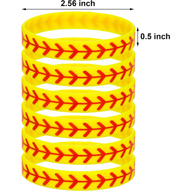 12 pcs Softball Silicone Bracelet - Ideal Gift for Fans and Players