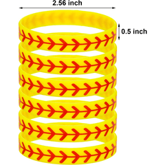 12 pcs Softball Silicone Bracelet - Ideal Gift for Fans and Players