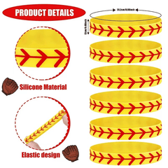 12 pcs Softball Silicone Bracelet - Ideal Gift for Fans and Players