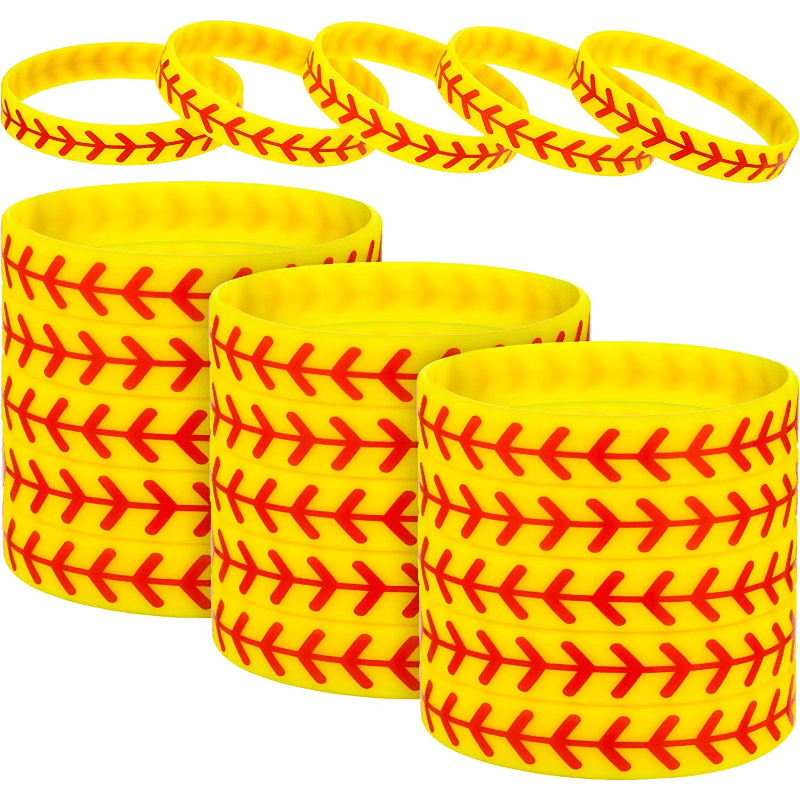 12 pcs Softball Silicone Bracelet - Ideal Gift for Fans and Players