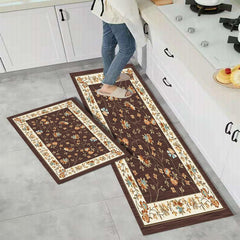 Soft Kitchen Floor Mat Non-slip Water-absorbing Rug Vintage Brown