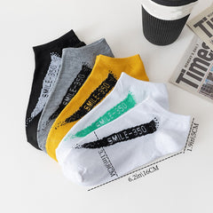 5 Pairs Breathable Thin Short Socks for Men and Women
