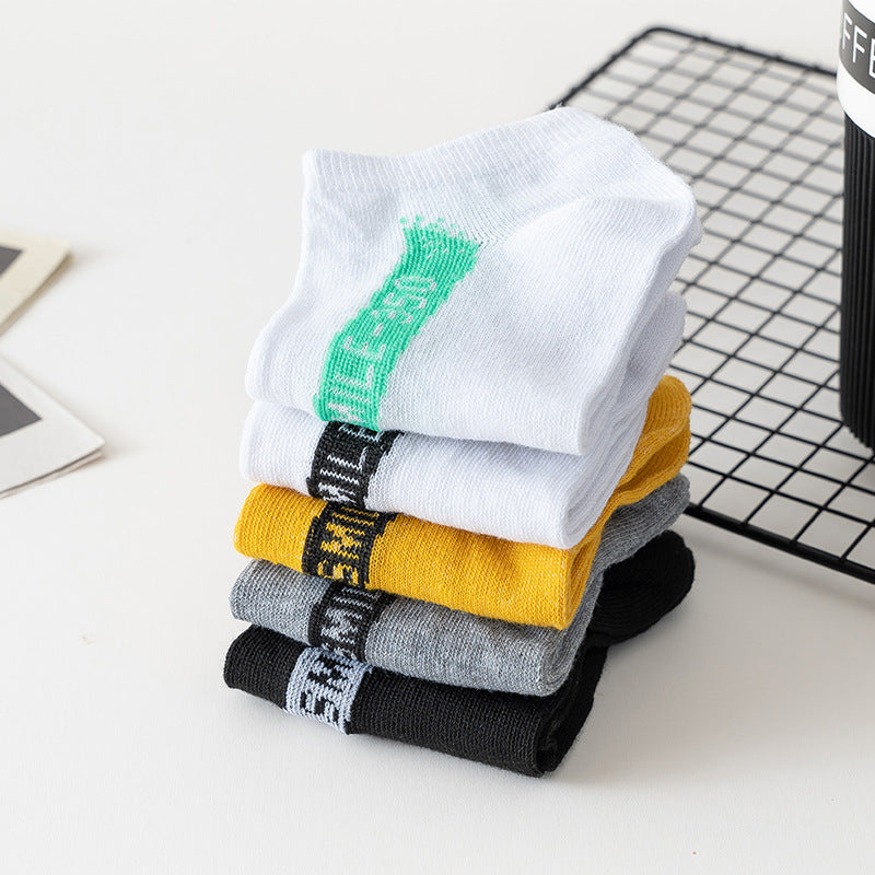 5 Pairs Breathable Thin Short Socks for Men and Women
