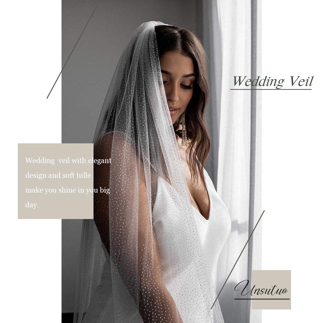 Glitter Head Veil With Comb Sequin Head Veil Wedding Accessories