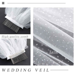 Glitter Head Veil With Comb Sequin Head Veil Wedding Accessories