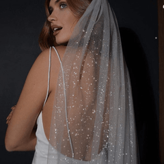 Glitter Head Veil With Comb Sequin Head Veil Wedding Accessories