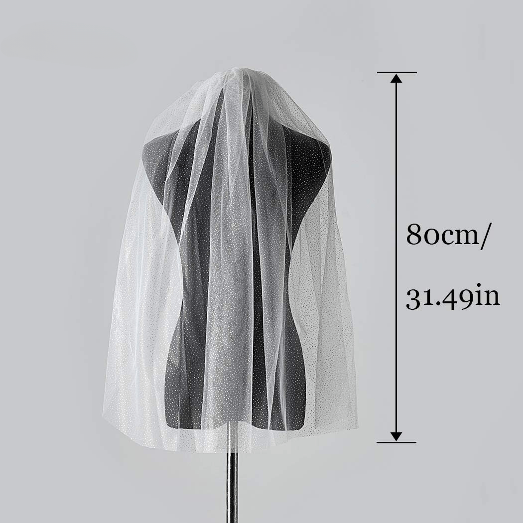 Glitter Head Veil With Comb Sequin Head Veil Wedding Accessories