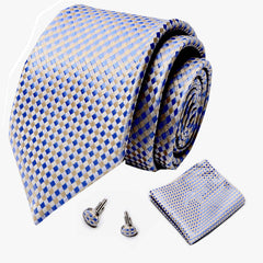 Business Men's Tie Set with Cuff Square Scarf