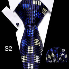 Business Men's Tie Set with Cuff Square Scarf