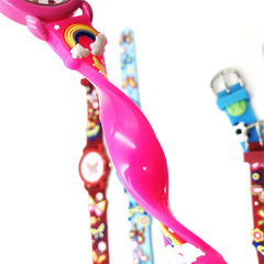 Kids 3D Cartoon Quartz Watch Jelly Silicone Band Pretty Wristwatches