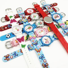 Kids 3D Cartoon Quartz Watch Jelly Silicone Band Pretty Wristwatches