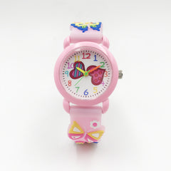 Kids 3D Cartoon Quartz Watch Jelly Silicone Band Pretty Wristwatches