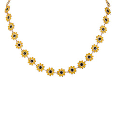 Bohemian Daisy Necklace and Bracelet Set