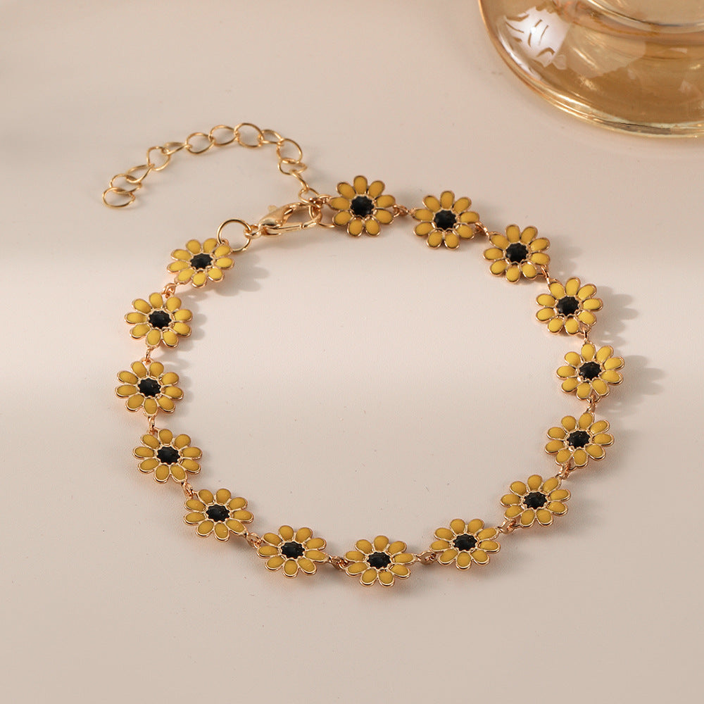 Bohemian Daisy Necklace and Bracelet Set