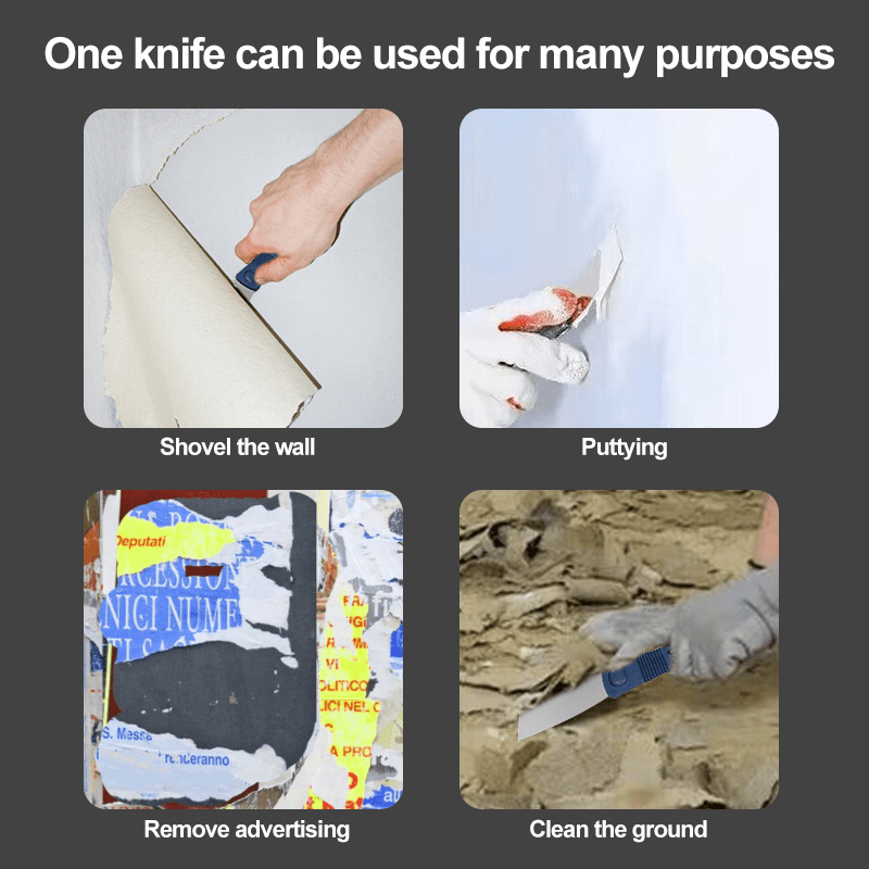 Stainless Steel Oblique Blade Scraper Putty With Plastic Handle