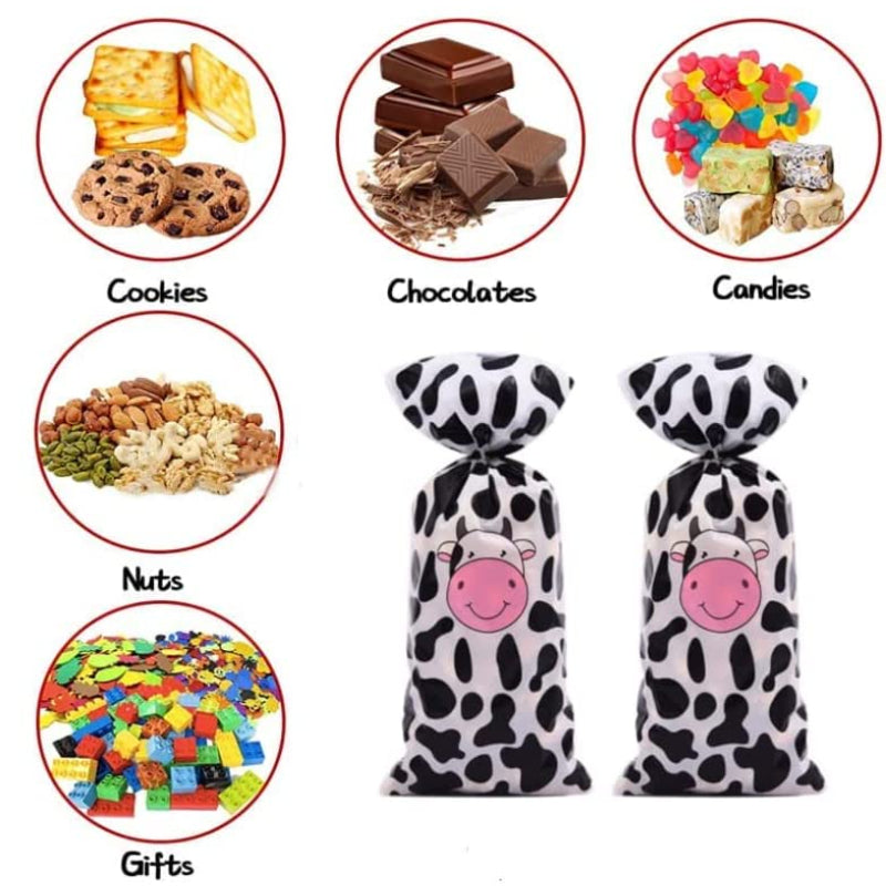 30pcs Cow Treat Bags Party Gift Bags Candy Cellophane Plastic Bags