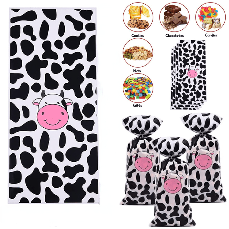 30pcs Cow Treat Bags Party Gift Bags Candy Cellophane Plastic Bags