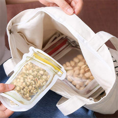 2pcs Leakproof Mason Jar Zipper Bags for Food Storage and Fresh Keeping
