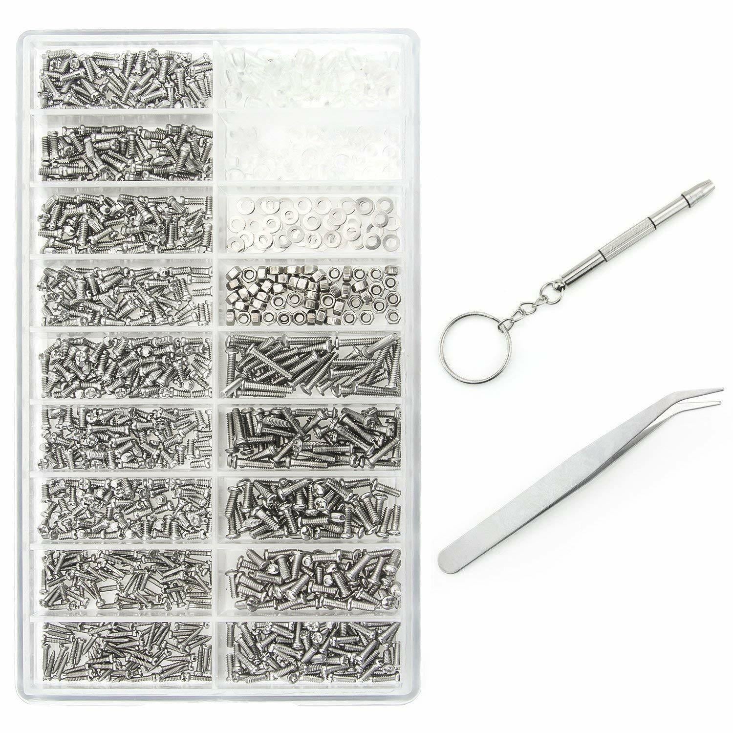 1000PCS Glasses Repair Screw Box Clock Repair Tool Set