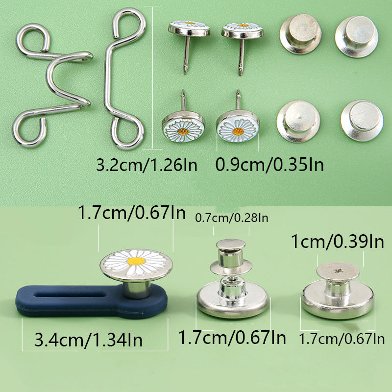 10pcs Small Daisy Waist Buttons Jeans Adjustment DIY Clothing Accessories