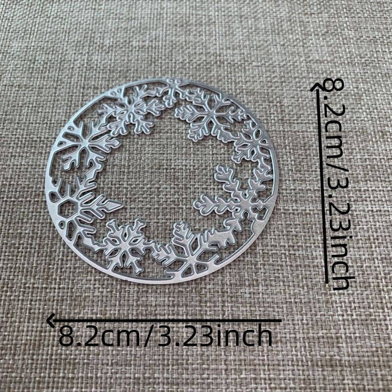 Snowflake Circle Frame Metal Cutting Dies Stencil for Card Making DIY Scrapbooki