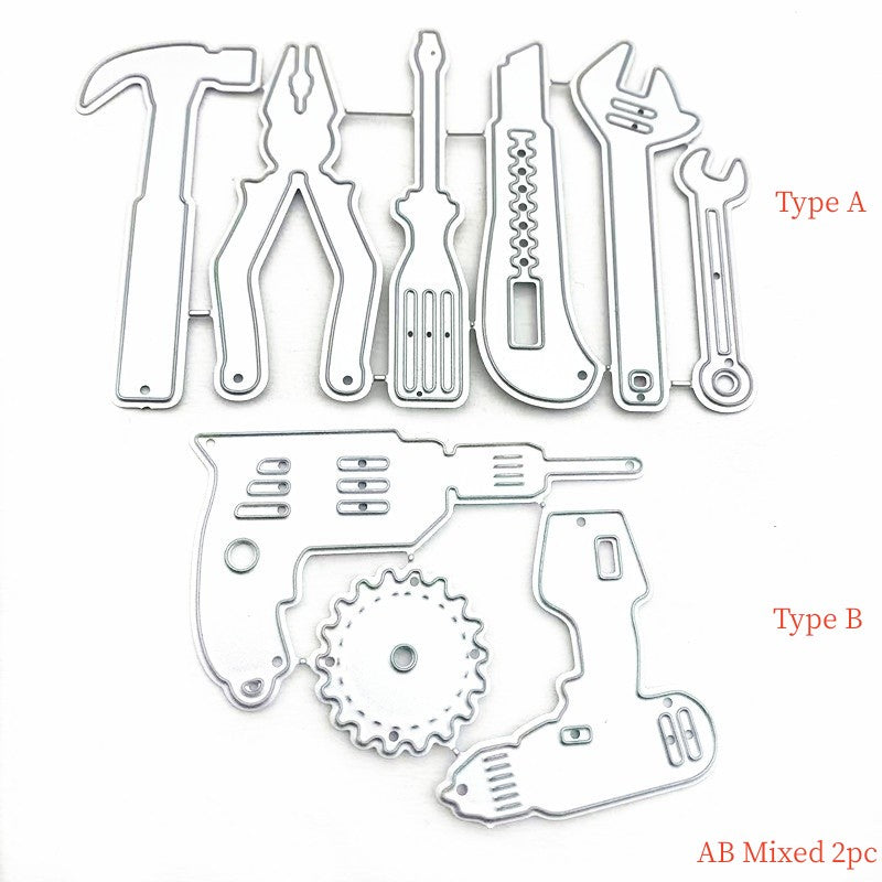 2pcs Tool Shaped Metal Cutting Dies Stencil for DIY Scrapbooking