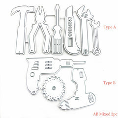 2pcs Tool Shaped Metal Cutting Dies Stencil for DIY Scrapbooking