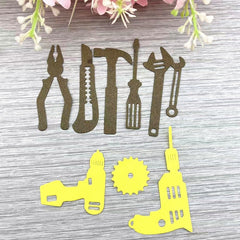 2pcs Tool Shaped Metal Cutting Dies Stencil for DIY Scrapbooking