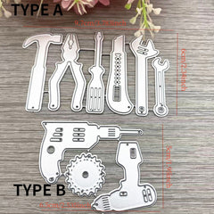 2pcs Tool Shaped Metal Cutting Dies Stencil for DIY Scrapbooking
