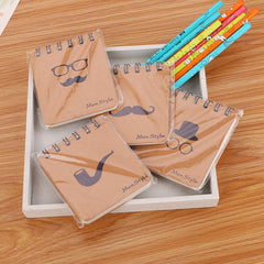 British Style Coil Notebook Gentleman Beard Cartoon Memo Pad