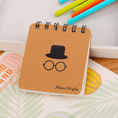 British Style Coil Notebook Gentleman Beard Cartoon Memo Pad