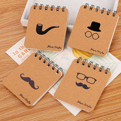 British Style Coil Notebook Gentleman Beard Cartoon Memo Pad
