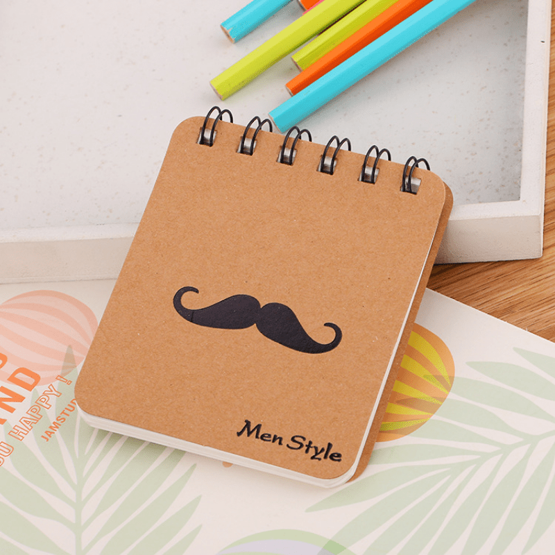 British Style Coil Notebook Gentleman Beard Cartoon Memo Pad