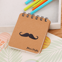 British Style Coil Notebook Gentleman Beard Cartoon Memo Pad