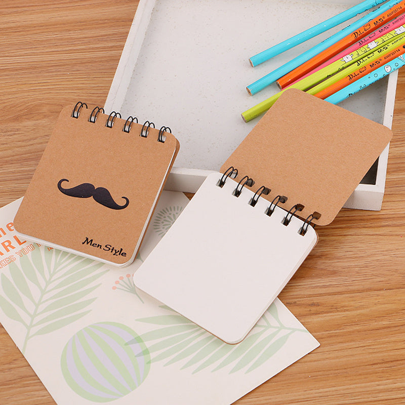 British Style Coil Notebook Gentleman Beard Cartoon Memo Pad