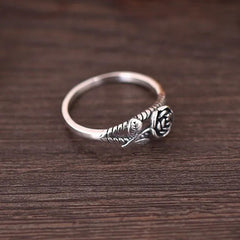 Vintage Rose Ring Delicate Carving Craft Boho Style Jewelry