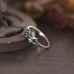 Vintage Rose Ring Delicate Carving Craft Boho Style Jewelry