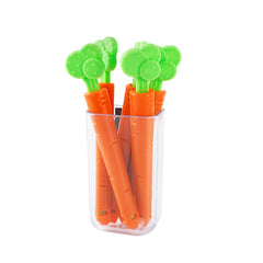 3pcs Carrot Chip Clips with Magnet Holder Box