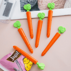 3pcs Carrot Chip Clips with Magnet Holder Box