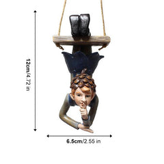 Garden Elf Pendant Resin Statue for Outdoor Decor